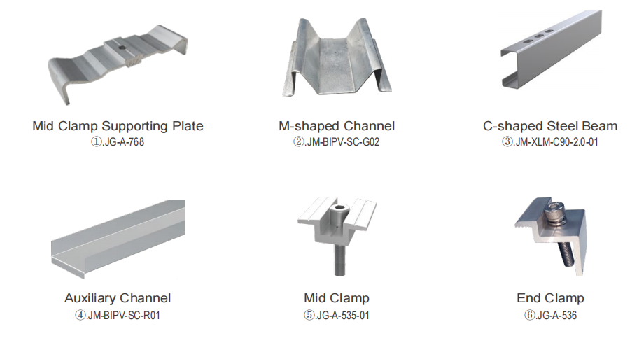 Carbon Steel BIPV solar carport mounting Systems 